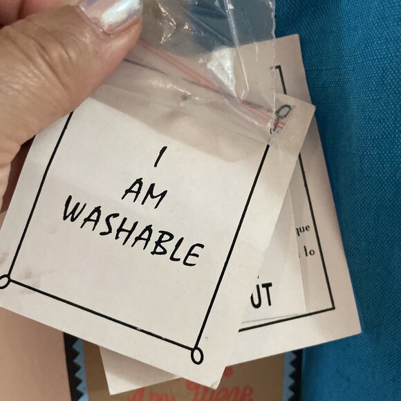 Vintage 90s Embellished Linen Blend Top Women's S Blue Sequins Fairy Artsy NOS - Picture 8 of 13